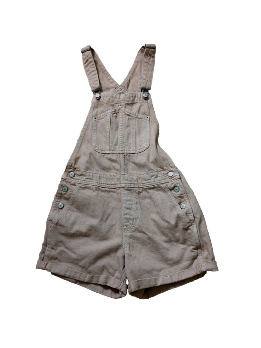 Old Navy Overalls Womens Size Small Mauve  Denim Bib Cotton Hippie Cuffed -lp - Picture 2 of 12